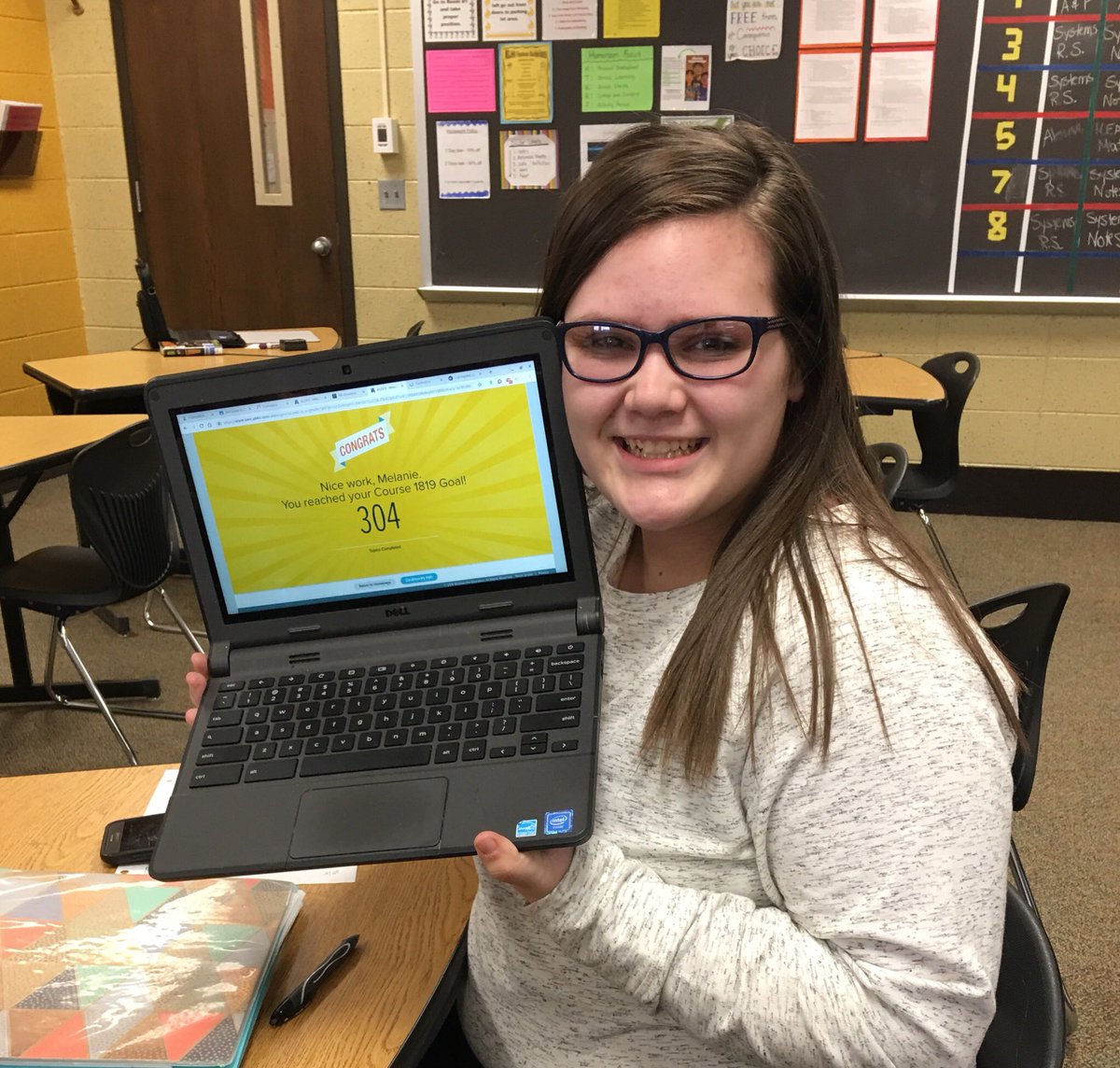 Melanie D. is the first to complete all 304 topics! Algebra pie, here she comes! #selfmotivated #WeAreMG