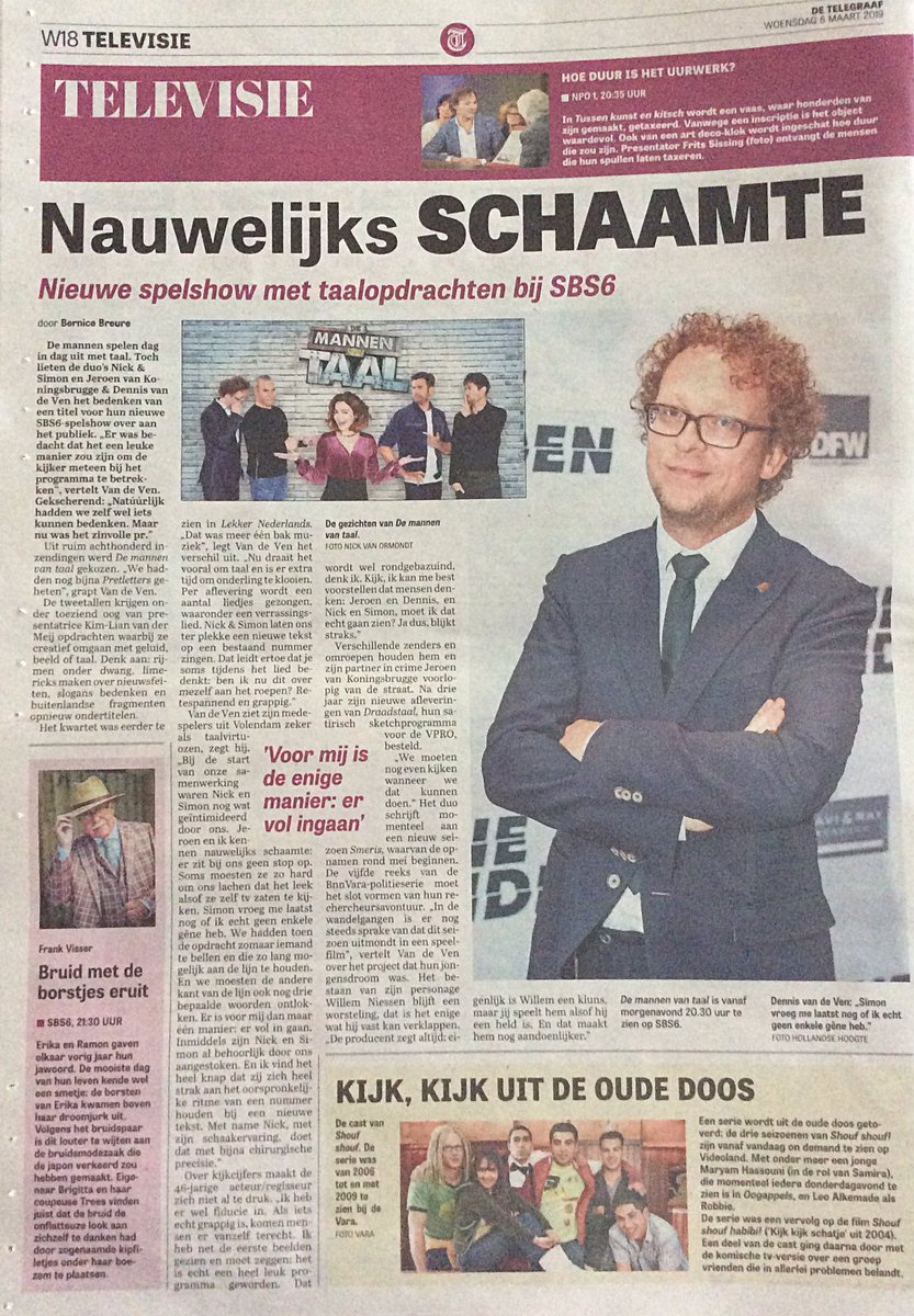 JURKfans's tweet photo. Leuk #interview met @GLITTERJURK in de #Telegraaf van vandaag over โDe Mannen van Taal.โ #demannenvantaal #dmvt #morgenoptv https://t.co/PHQ85efpv0
