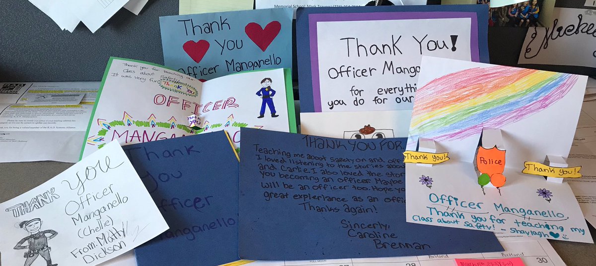 Just a few of the many thank you cards I received from our wonderful 5th graders! What a great way to start the day! #medfieldps #beproudbedale <a href="/s_grenham/">Stephen Grenham</a>