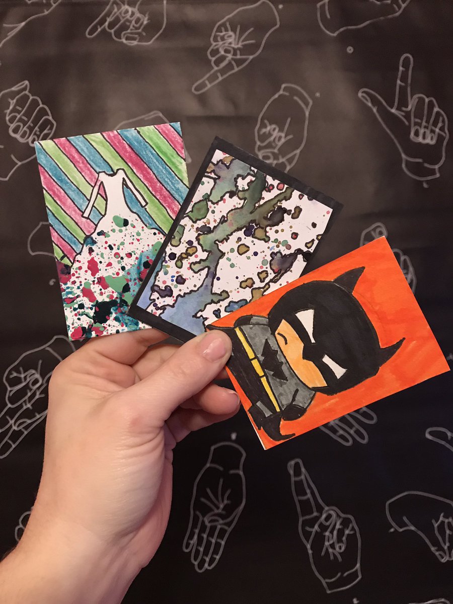 MiniMatisse's tweet photo. Artist Trading Cards from @BordelonArtRoom, @ByronBears

Thanks for participating in this Global Art Exchange! 

#MiniMatisse #Global #ATCswap #ArtistTradingCard #ArtistTradingCardSwap https://t.co/rHH34hcadX