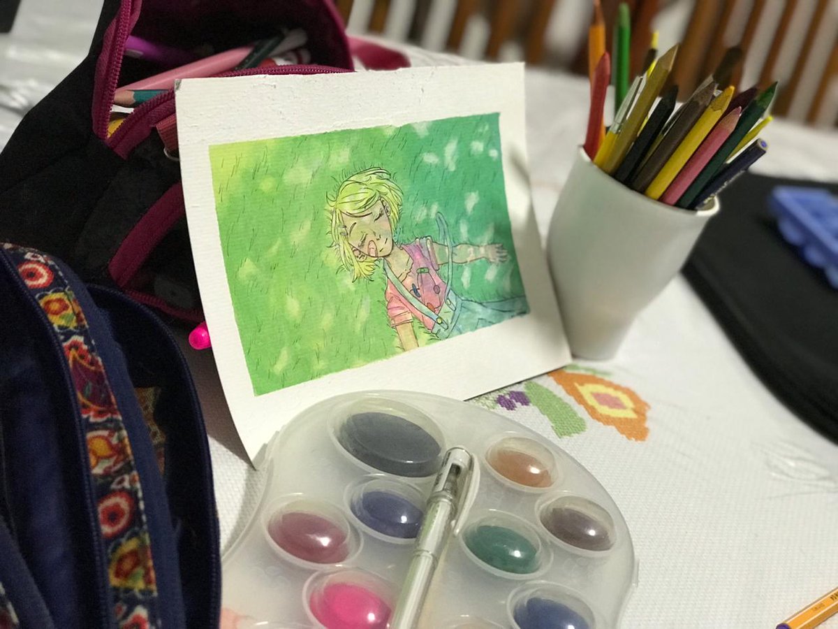draw_ju's tweet photo. " Eu tinha uma vida boa, sabe? "
#Judraw #watercolor #traditionalart #Ocs #drawings #BlameonmeKillerClass #Blameonme #killerclass #Doll #originalcharacter https://t.co/a7aYH13SkL