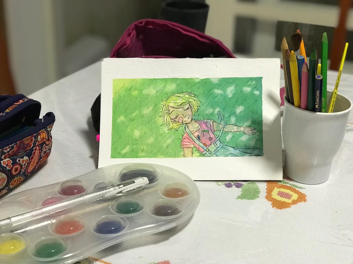 draw_ju's tweet photo. " Eu tinha uma vida boa, sabe? "
#Judraw #watercolor #traditionalart #Ocs #drawings #BlameonmeKillerClass #Blameonme #killerclass #Doll #originalcharacter https://t.co/a7aYH13SkL