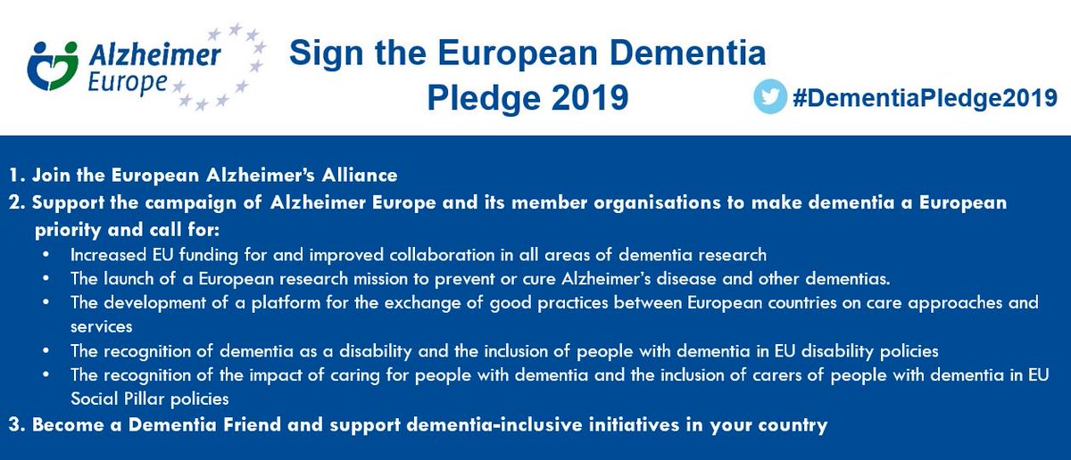 More than 9M people in Europe have #dementia This is expected to increase to 14M by 2040. Together w/ our members we call for European Election candidates to commit to making dementia a priority

#EP2019 candidates please support the #DementiaPledge2019!

bit.ly/2VF836t