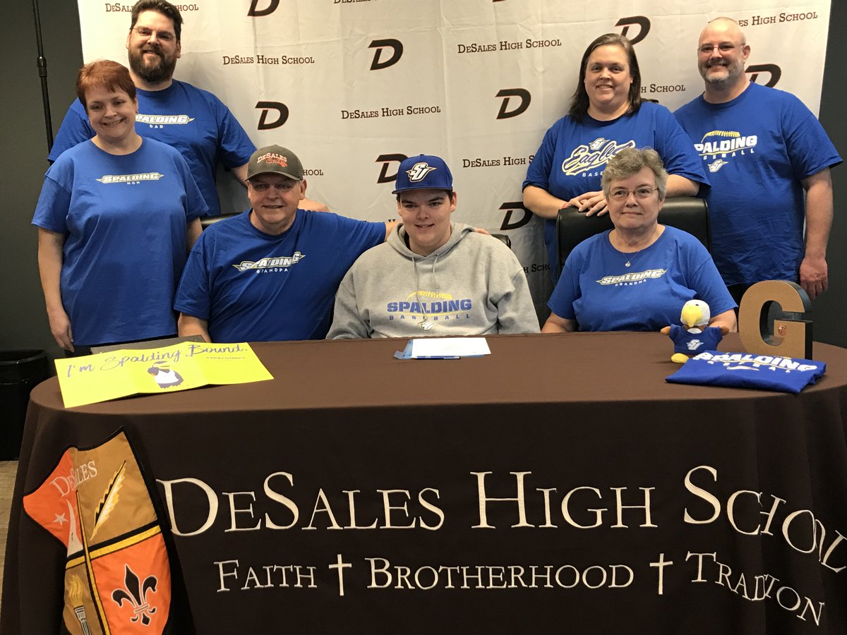 DeSalesDCP's tweet photo. Congratulations to senior Garrett Mathews for commiting to continue his athletic and academic career with Spalding University Baseball.  Good Luck Garrett! https://t.co/SOgynJ75I4