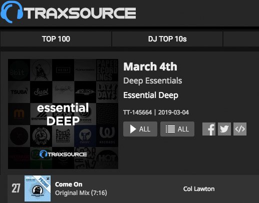crooksnvillains's tweet image. #27 Deep Essentials @Traxsource for @CollawtonD90 &apos;Come On&apos; (Original Mix)
Buy: bit.ly/TS-CROOKS009 #deephouse #house #deepessentials #promo