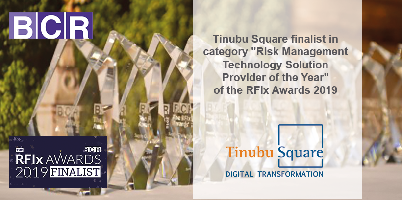 TinubuGroup's tweet photo. Tinubu Square has been shortlisted in the RFIx Awards 2019, finalist in the category "Risk Management Technology Solution Provider of the Year". The winner will be announced today during Awards Gala Dinner at London Marriott Hotel Grosvenor Square #RFIX19 @BCR_TRFNews https://t.co/0eAXGCjQ5N