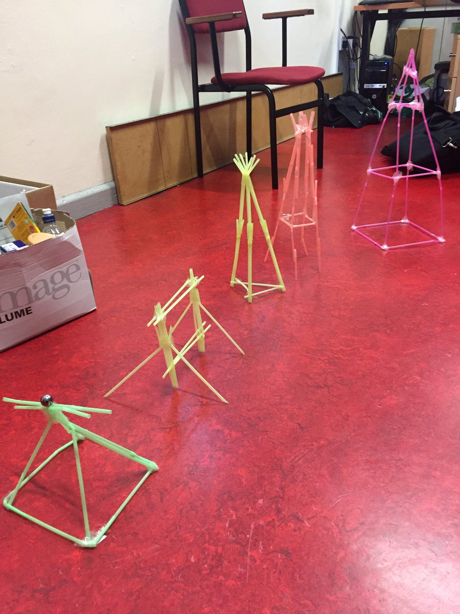 Happy Engineering Week 2019! TYs completed the straw and marble challenge this morning to see who could build the tallest tower which can hold the weight of a marble for 10 seconds #STEM #EngineeringWeek