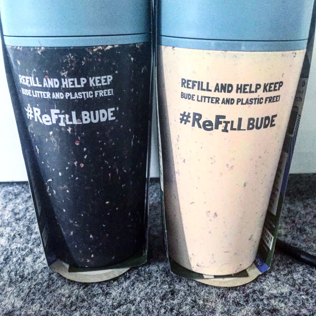 THEY HAVE ARRIVED! .... The brand new #ReFILLBude rCups! The world’s first reusable coffee cup made from used paper cups!... COMING TO SHOPS AND CAFES VERY SOON! 💦💧💦💧 #rcup