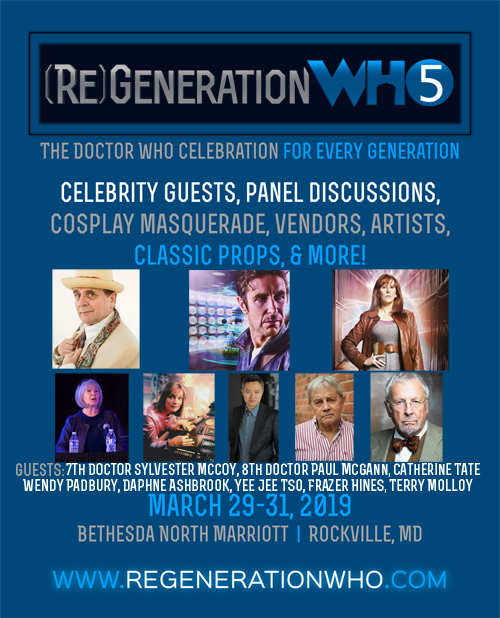ReGenerationWho's tweet photo. Two dates you should be aware of: March 7th is the deadline for reserving your hotel space. Do the thing! https://t.co/CCRML3c2eC
The deadline for adding VIP levels or reserving our Con T-Shirt is March 15th!
#drwho #doctorwho #regen5 #dcevents #bethesdanorthmarriott #dcmetro https://t.co/v64HjfqMmR