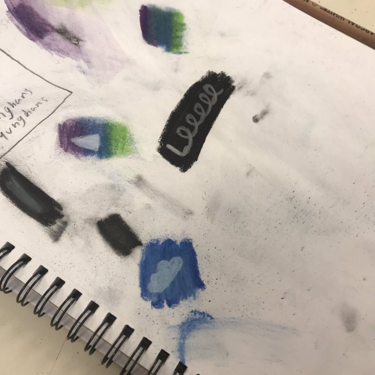 CECSD_Art's tweet photo. Seventh grade artists are doing a drawing workshop....experimenting like scientists with different media and methods and taking notes in their sketchbooks. @CECSD_Art @CECSD_JH #CortlandCreates https://t.co/NlIstdbsPd
