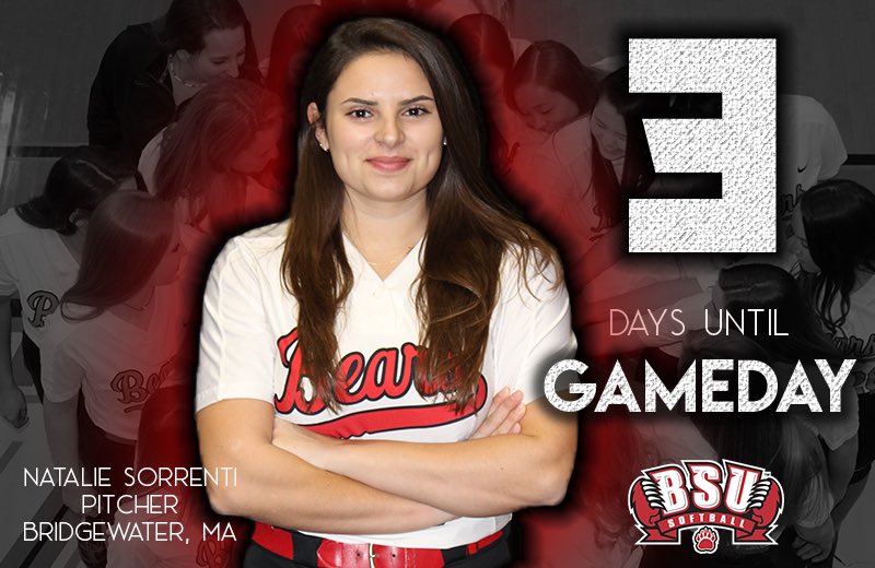 BSUsball's tweet photo. 🚨‼️Junior Pitcher Natalie Sorrenti can’t hold back her smiles for GAMEDAY in only THREE days...The BEARS take the field this SATURDAY‼️🚨 #BSUsball #BearCountry #FLcountdown #TheSpringGames #YAbears https://t.co/5C4xhhe120