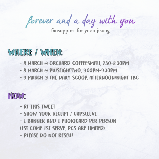 arabmorgan's tweet photo. ♚ forever and a day with you ღゝ◡╹)ノ♡

- timings subject to change depending on my travel / eating time ehe
- will be giving out leftover pcs from my previous fansupport as well!

@foryoon_cafe @0308JSDAY @YJS_SG 
#HappyYoonDay #0308JSDAY #MIRACLEOFSPRING #花inSG https://t.co/nYhrglQt9s