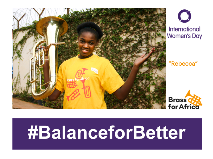 Rebecca, 16, has been making music with Brass for Africa for two years. "I am learning to play the euphonium. Music inspires me so much, music allows me to feel at home and remember the good things in life." Her musical aspiration is to learn all the scales in the world! #IWD