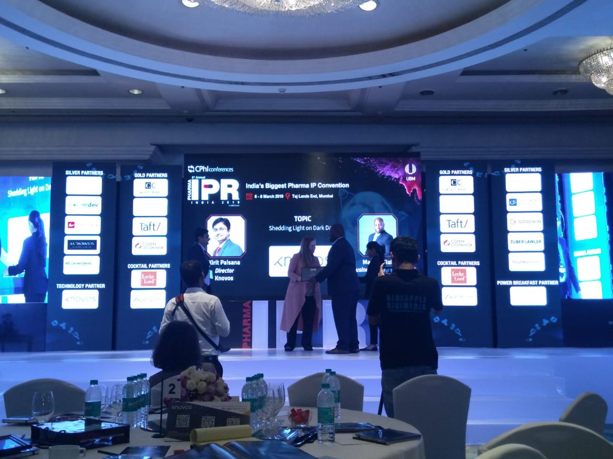 KnovosOfficial's tweet photo. An awesome audience at the 8th Pharma IPR Conference this evening, where @mauricelrabb & @KPalsana shared some insights on Dark Data & how to deal with it at Pharma IPR Conference 2019. #PharmaIPR #IPR2019 #legaltech #GDPR https://t.co/urJVc3VmBc