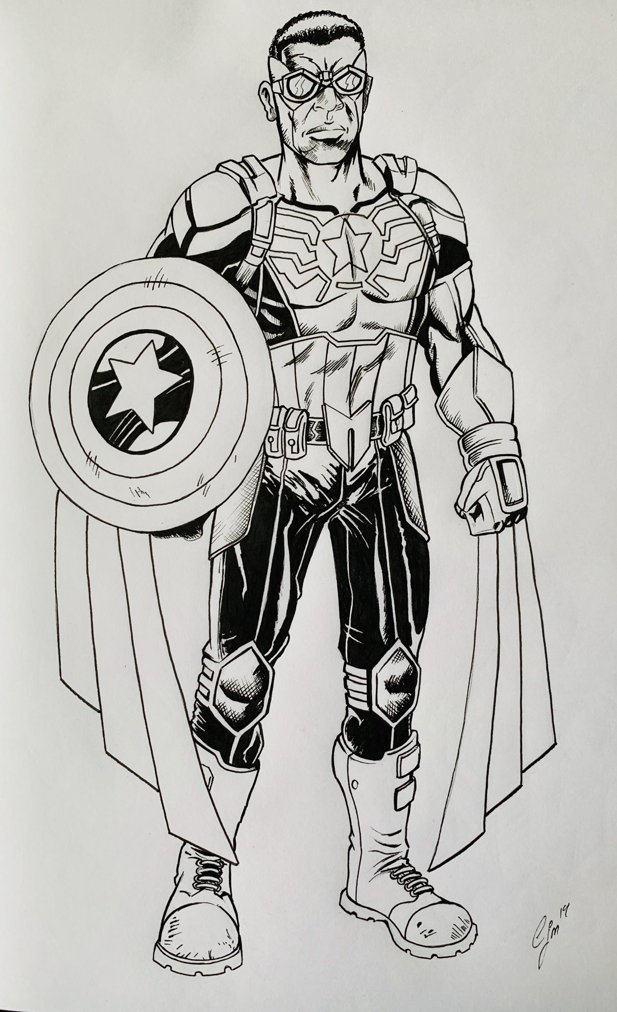 falcon drawing marvel