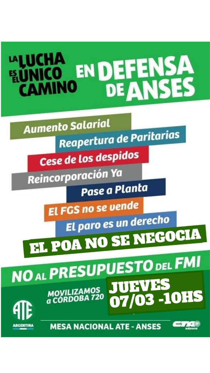 ATE ANSES - MESA NACIONAL tweet media