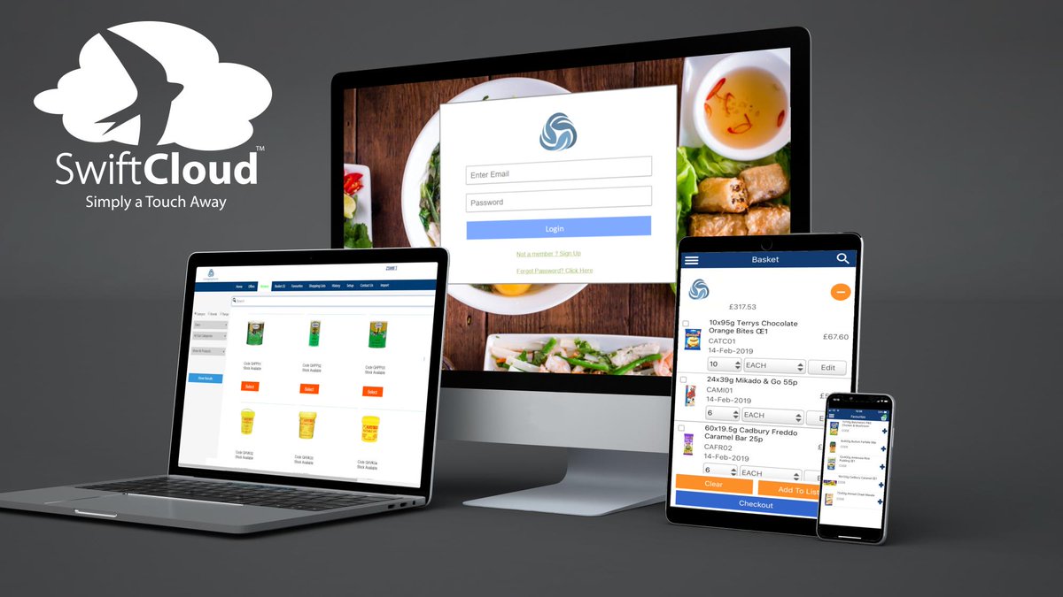 SwiftCloud's tweet image. B2B trade customers are now expecting the same ease of use when ordering from their suppliers, that they would get when ordering their personal food shop. 
#SwiftCloud opens up a new lightning fast ordering system for your customers allowing them to shop with ease, anytime.
