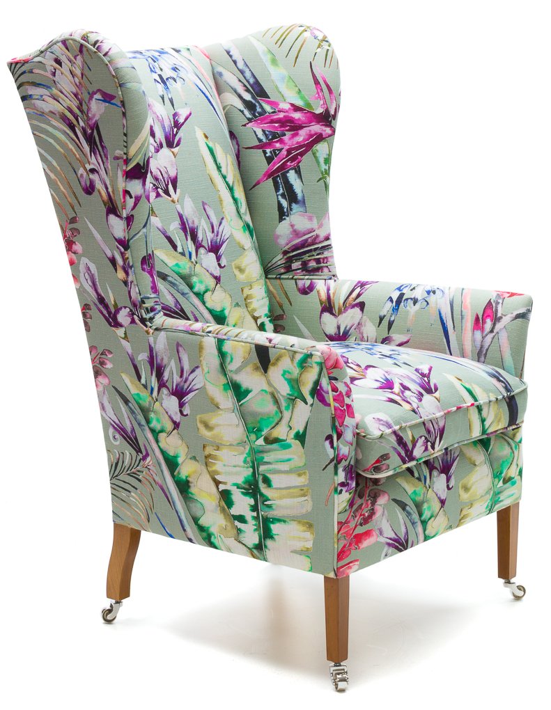 Here's our Fenton Wing Chair upholstered in <a href="/HarlequinFW/">Harlequin</a> Amazilla Paradise to remind you that Spring really is just around the corner!