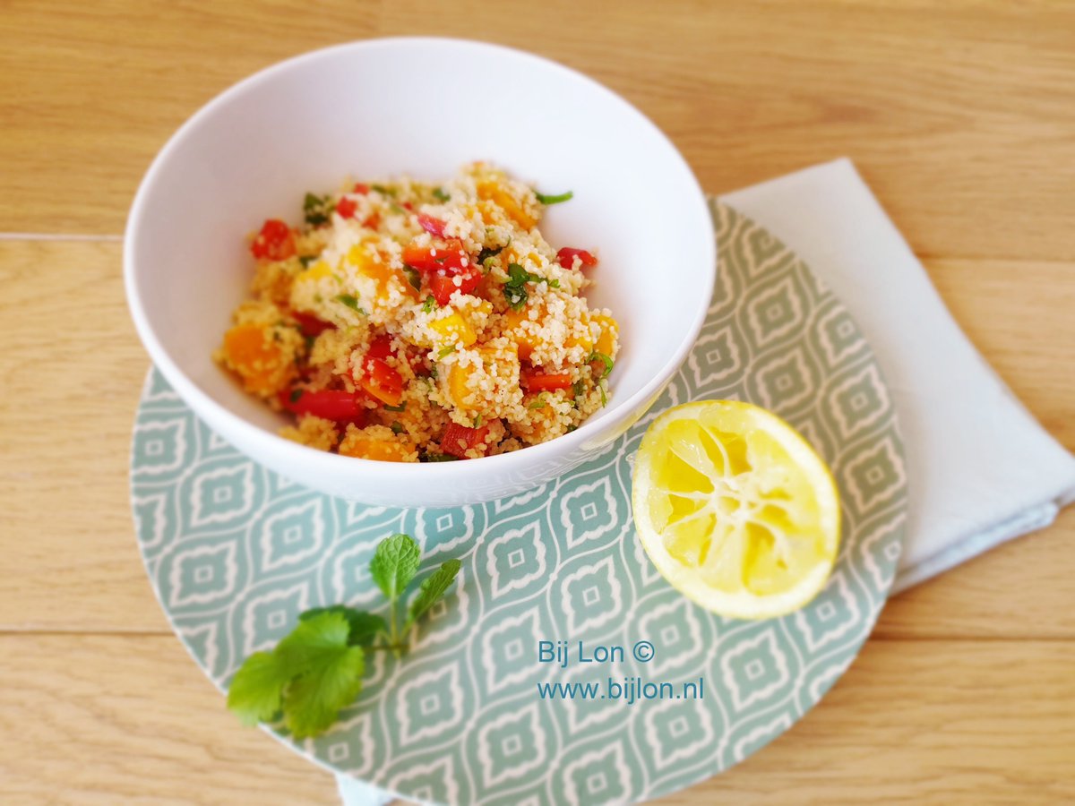 Heerlijk vind ik dat, #couscoussalade als #lunch. Er staat een nieuw recept online: bijlon.nl #zoeteaardappel