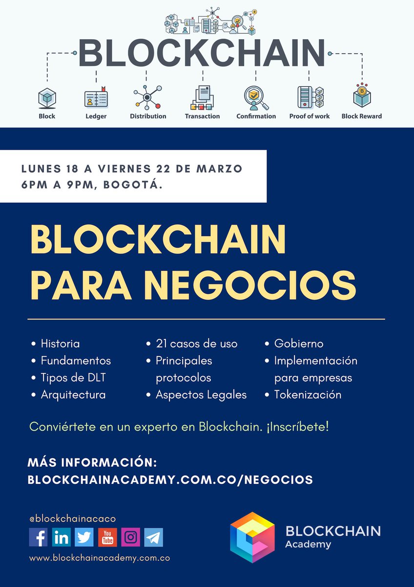 Toda la información en Blockchainacademy.com.co/negocios