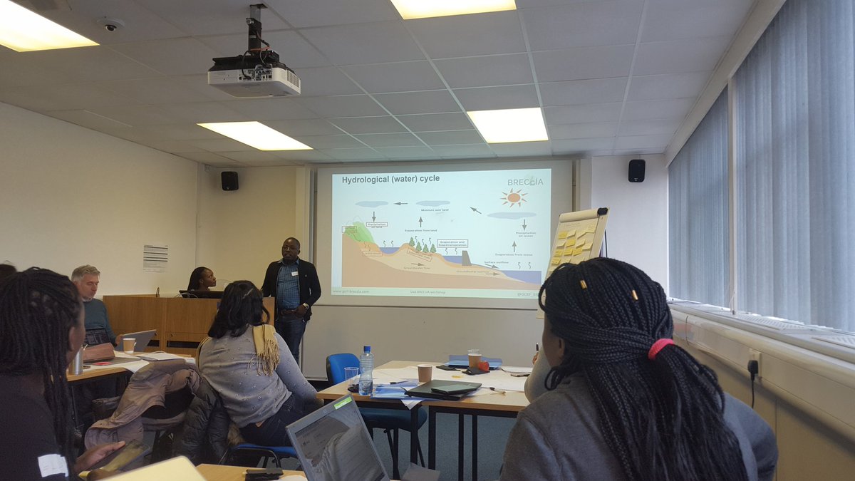 GCRF_BRECcIA's tweet photo. BRECcIA Early career researchers leading the afternoon session of the  Exchange, Training &amp; Research workshop #Malawi #Kenya #Ghana #GIS #Hydrology #Modelling #Qualitative #Quantitative @GCRF @unima_mw @mtsirizeni @WaterNet_ @TU_Kenya @MMUST_Kenya @KenyattaUni @uonbi @UnivofGhana https://t.co/7sdyig54bM