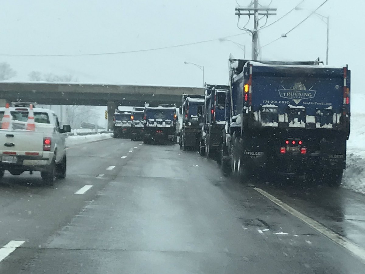 HankWH's tweet photo. Felt like a VIP on my ride out to Northborough to hang out with @lizzysaprons today with a six-plow escort on Route 9 from Wellesley to Southborough! #snowday #wetpavement #snowtroubles #winterwonderland #perfectcommute #gowestyoungman https://t.co/XYxsmc9D3o