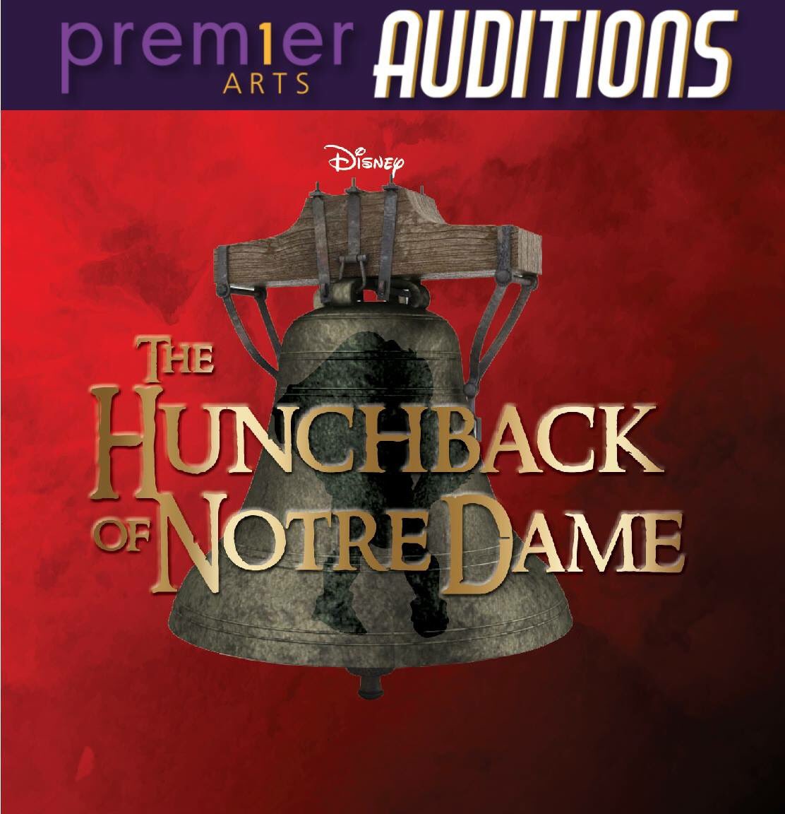 AUDITION NOTICE:
Disney's Hunchback of Notre Dame

Seeking Ages 15+

March 14th – 6:30pm
March 16th – 1:00pm

Performances: May 10th-12th

Auditions will be held at
The Lerner Theatre
410 S. Main St. Elkhart, IN.

Visit premierarts.org for more details

#paHunchback