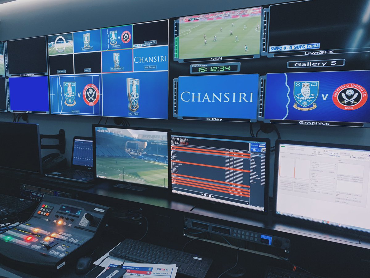 ADI_Films's tweet photo. Tonight’s @ADI_LED screen mix is ready for the #SteelCity Derby! 

Oh... and it’s LIVEEE! 
*Shouts in Martin Tyler voice*...
#Broadcast #Production #SportsMedia #Football #SMSports https://t.co/NKfTCfoLyH