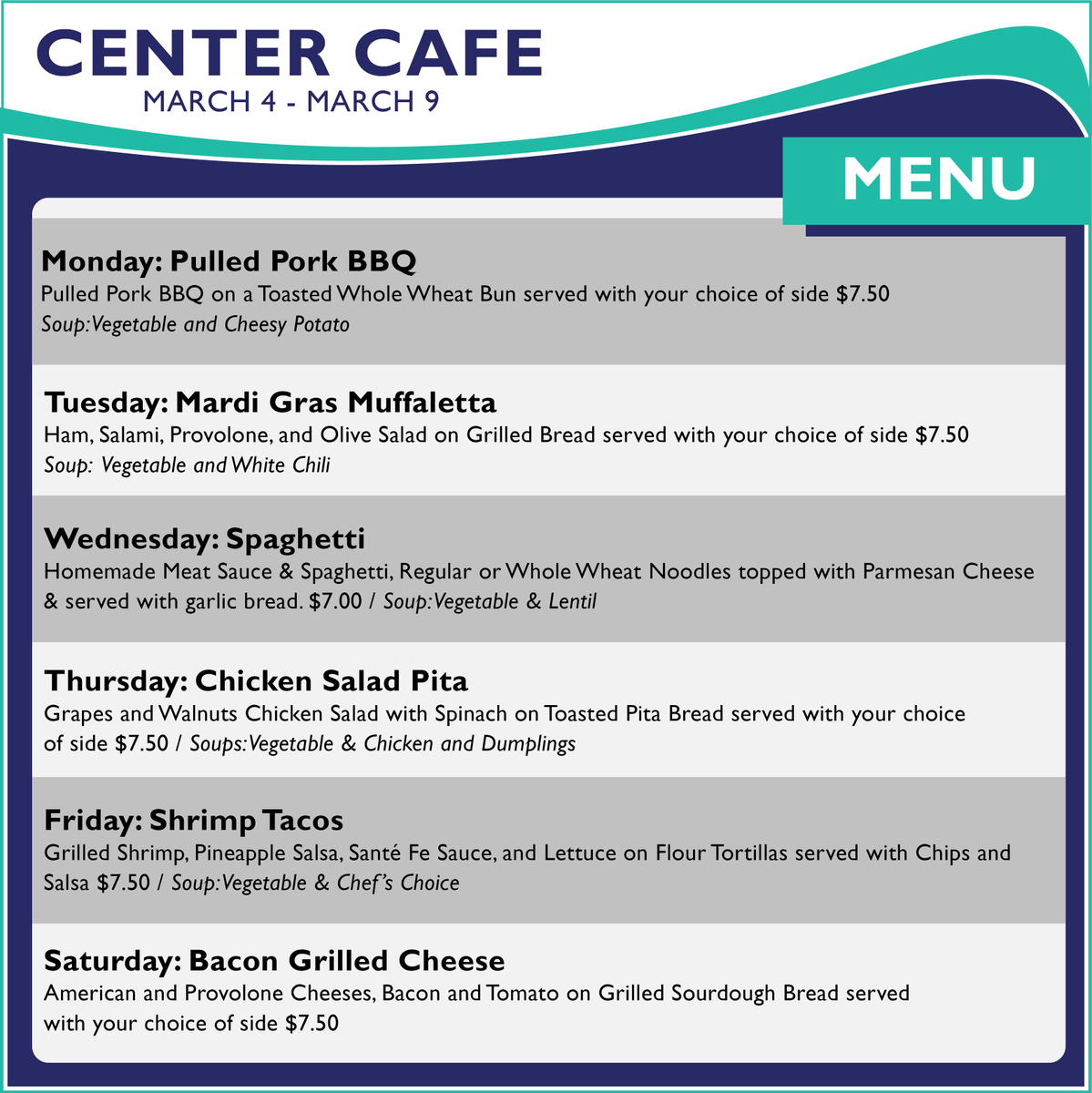 BEMilestone's tweet photo. Fat Tuesday isn't so fat this year. Celebrate with Milestone as Center Cafe serves up a classic Mardi Gras Muffaletta and a leaner take on King Cake - smoothie style! https://t.co/rQ4eFJ2Y2v