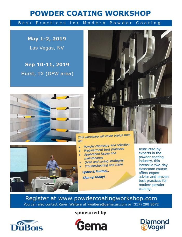 Check out this great event we are co-hosting! Space is limited!

Powder Coating Workshop - Best Practices for Modern Powder Coating

May 1-2 - Las Vegas, NV

<a href="/GemaPowderNA/">Gema Powder Coating</a> @duboischemicals 

facebook.com/events/2195049…