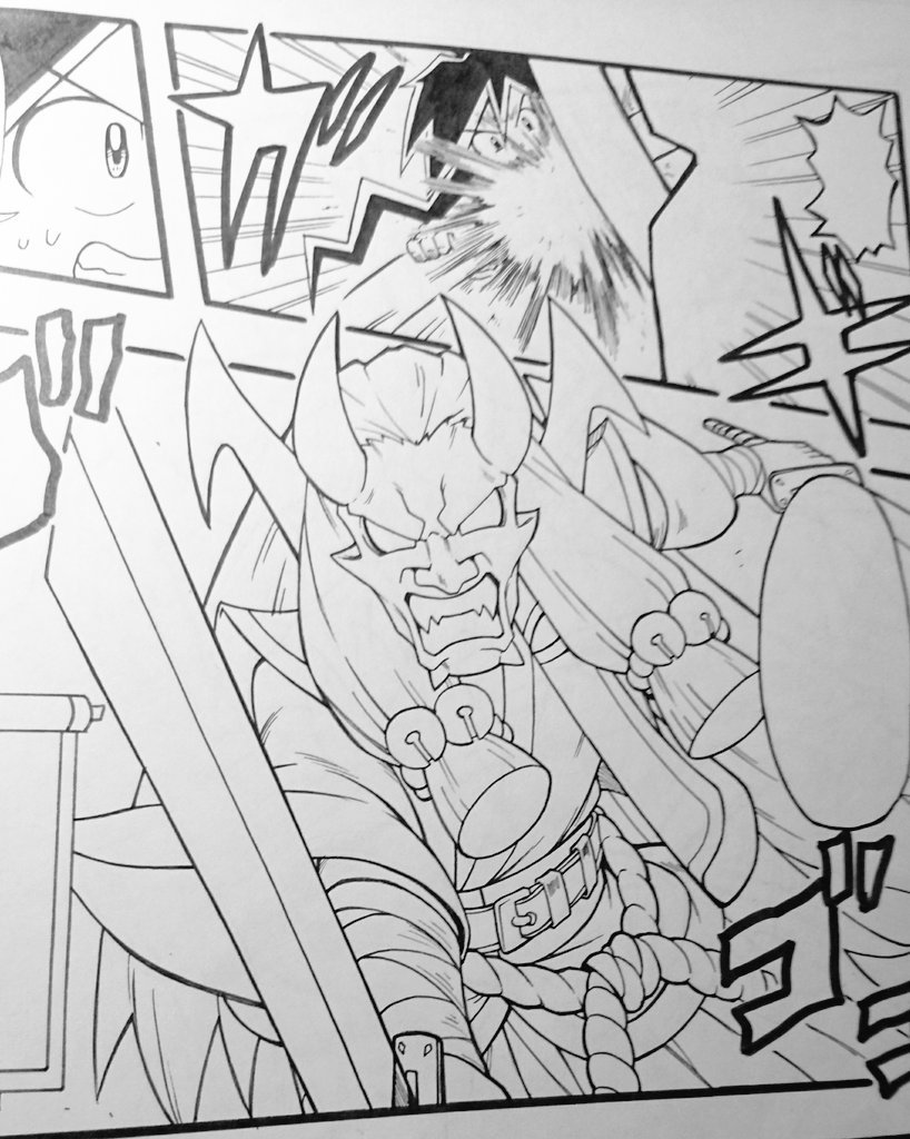ここで"カミゲキ!"の原稿を公開します。トーンを貼る前はこんな感じになっておりました!🌸✨ペン入れまではアナログで描いておりますが、まだまだ目標の線にはたどり着けず…!どんどんパワーアップせねば…!!💪