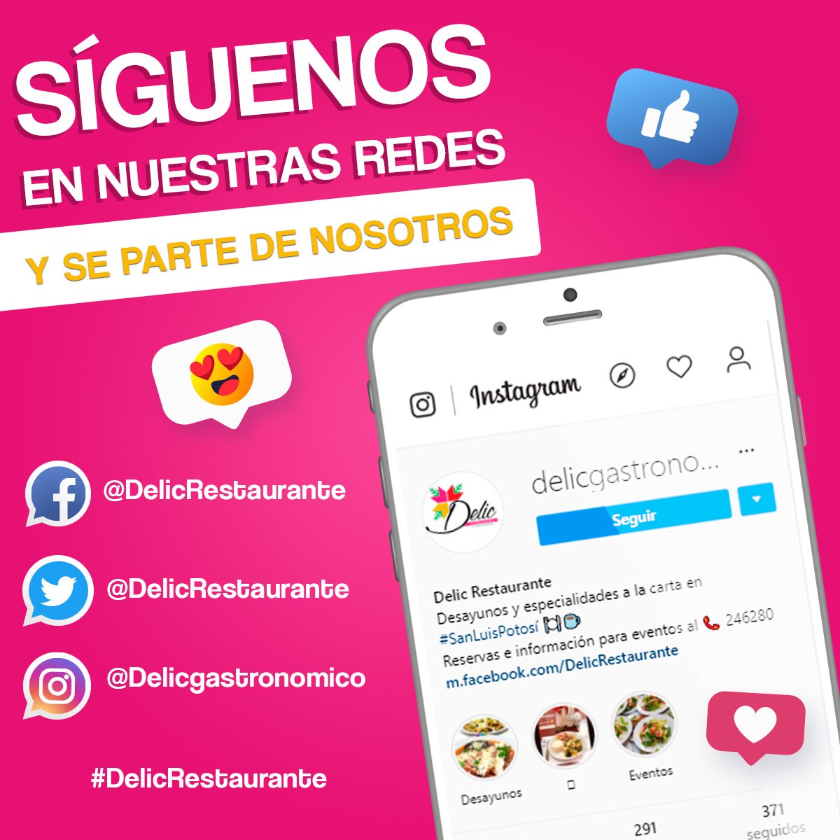 DelicRestaurant's tweet photo. Este mes se vienen grandes promociones, síguenos en todas nuestras redes y entérate de todas las sorpresas que tenemos para ustedes. 🧐🍛 #DelicRestaurante #SanLuisPotosi https://t.co/FEEF3BK5dA
