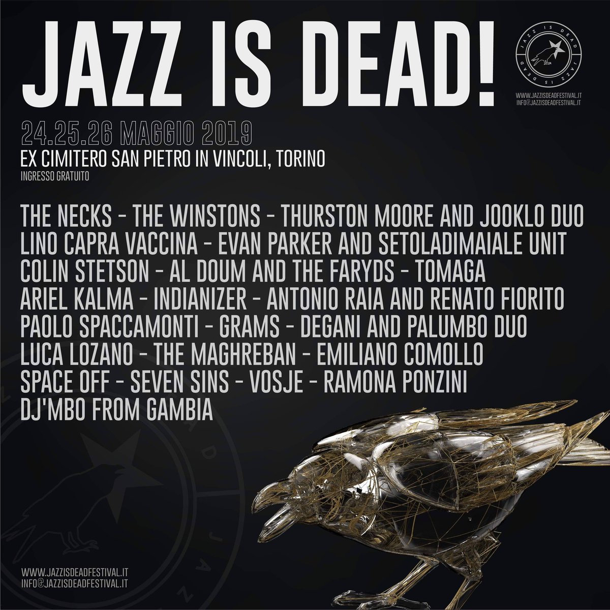 O.F.F. booking+management is proud to present #TheNecks and the <a href="/EnricoDegani/">Enrico Degani</a> &amp; #FabrizioModonesePalumbo <a href="/deathtripper/">Fabrizio M. Palumbo</a> duo at this year #JazzIsDead Festival, Torino, May 24/25/26:
jazzisdeadfestival.it/copia-di-progr…
