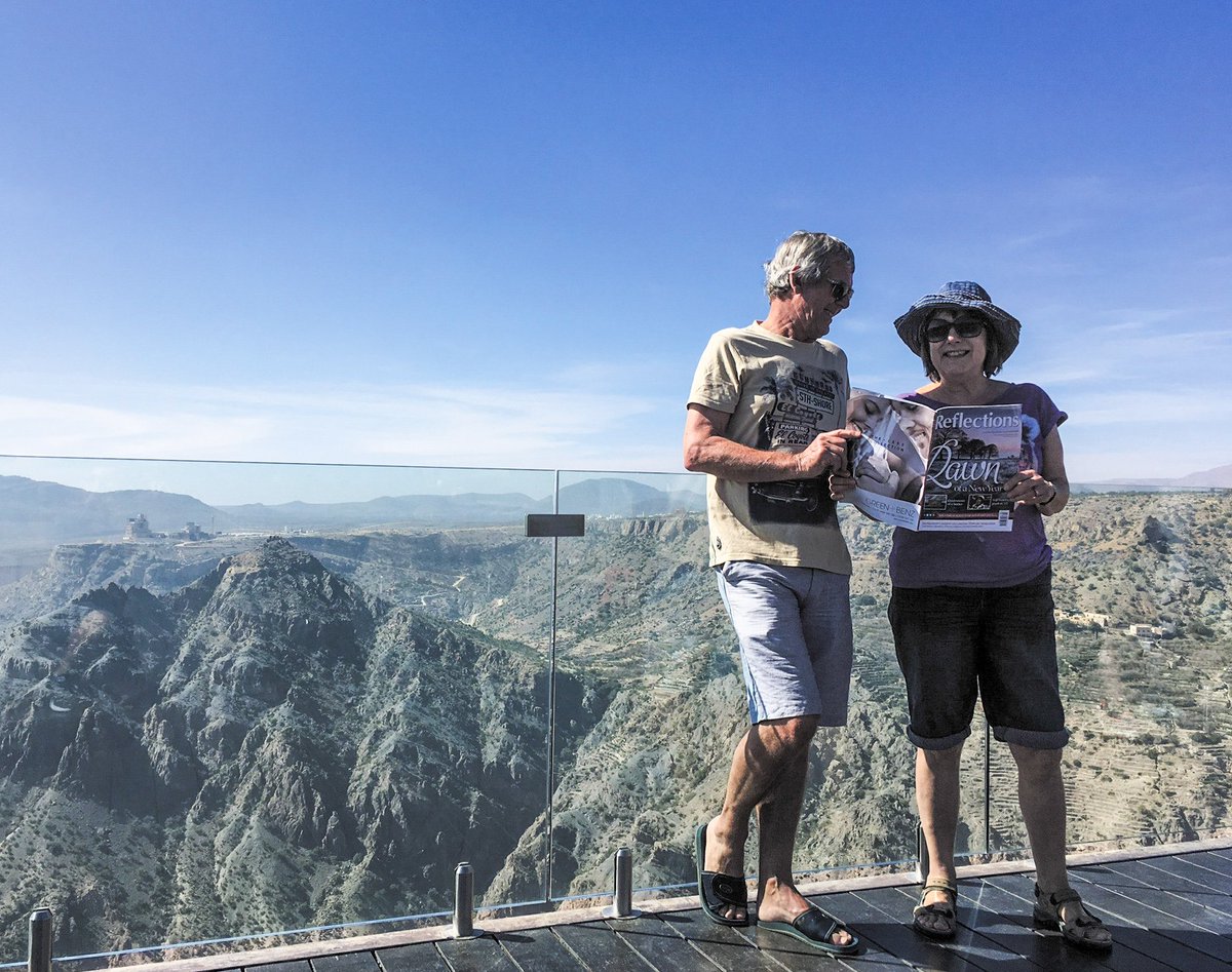 ReflectionsMag's tweet photo. First visit to Oman in the Middle East for the magazine! Thanks so much to readers Anna and Andy from Bakewell for sharing! Last year Reflections visited China, Australia, America, New Zealand and India, to name a few. Keep them coming! #ontour #reflectionsmag https://t.co/vMPPSJxHix