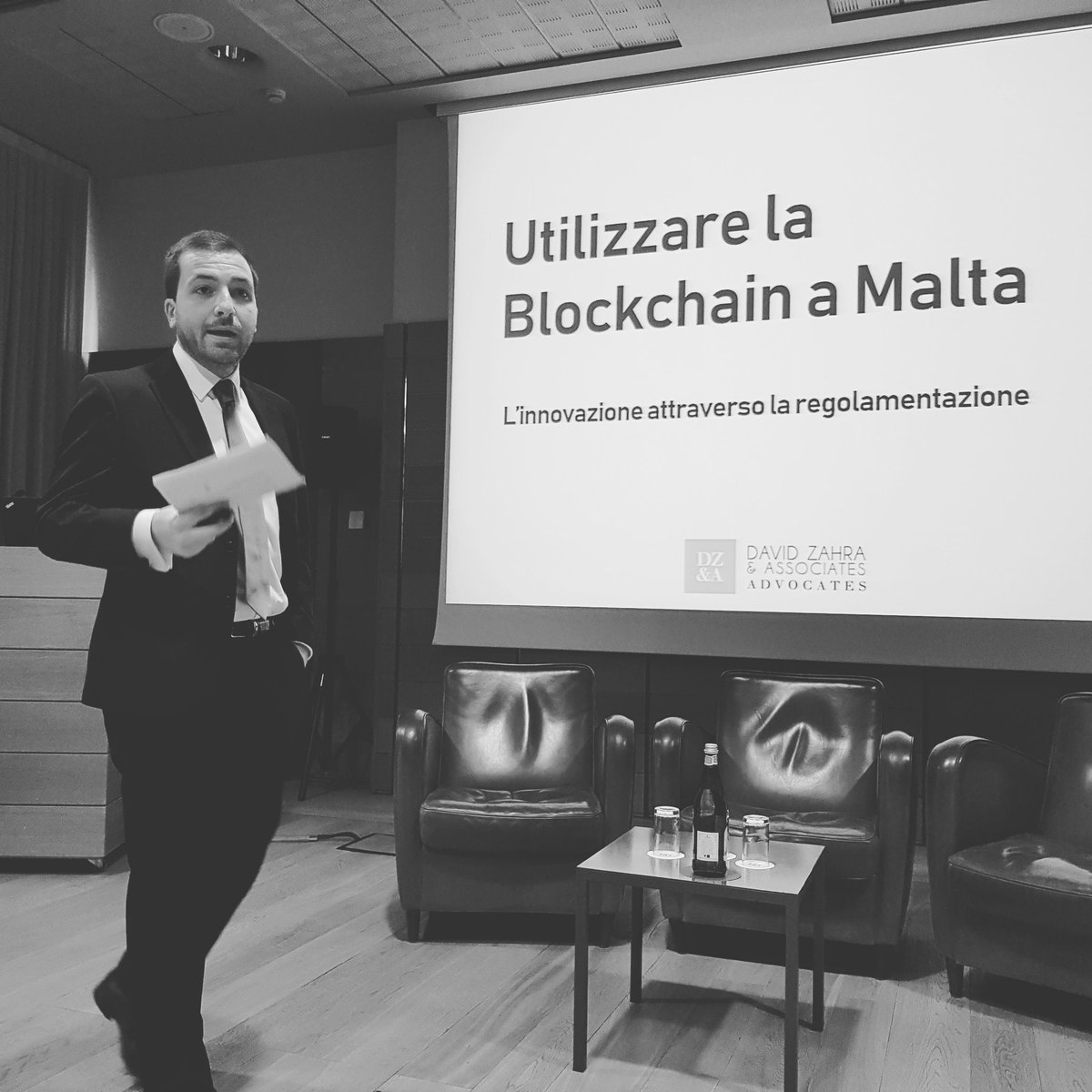 DZAdv's tweet photo. We're currently in #Torino explaining how #Malta is first country in world with clearly established regulatory frameworks for #DLT, #ICO &amp; #virtualcurrencies https://t.co/wftDs4hqv9