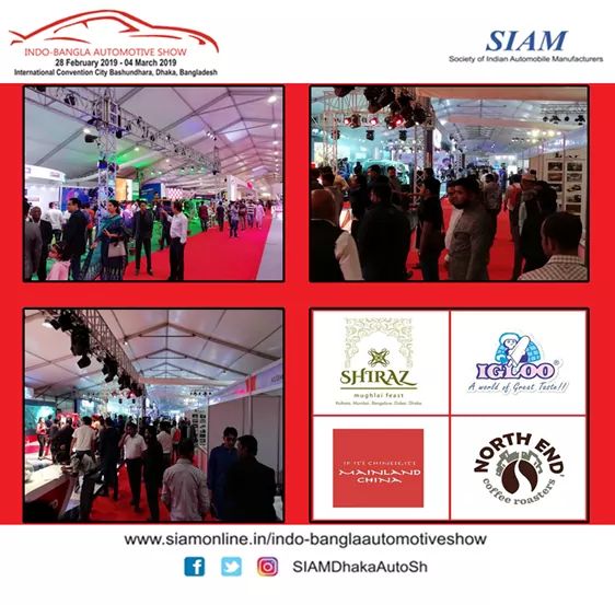 SIAMDhakaAutosh's tweet photo. Indo-Bangla Automotive Show 2019 got somthing for everyone. After witnessing the latest automotive #technology at the show, treat yourself at our #food stalls with the #delicious #delicacies.

@siamindia @ACMAIndia
@atmaindia_org #BMAMA #BAAMA #IBBCI 
 @SirazRest @Mainland_China https://t.co/7e6f8nRKNs