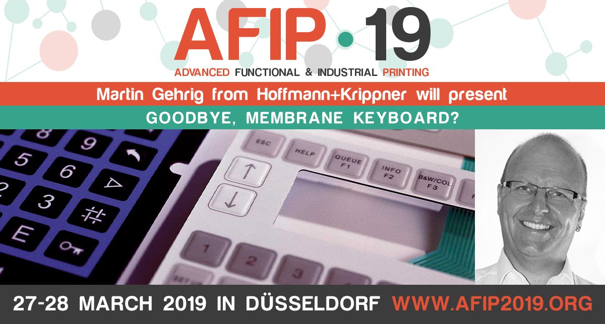 ESMA_Print's tweet photo. Meet #AFIP2019 speakers: Martin Gehrig from @HK_GmbH will tell if #membranekeyboards have any future at all. Or do they have some unbeatable advantages over #touchscreen solutions? It's just one of our 25 presentations - find out more at https://t.co/YevFoNmPXw https://t.co/E7ov7uIDA7