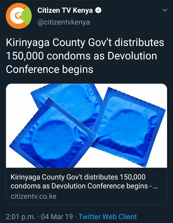 HezMureithi's tweet image. 150,000 Condoms for over 3000 Men Delegates translates to about 50 Condoms per Man for the Four Days meaning One Man is expected to use at least 12 Condoms per Day.
Looks like it's gonna be a DEMOLITION Conference at KIRINYEGE County😂😂😂😂🏃
#DevCon2019
#DevolutionConference