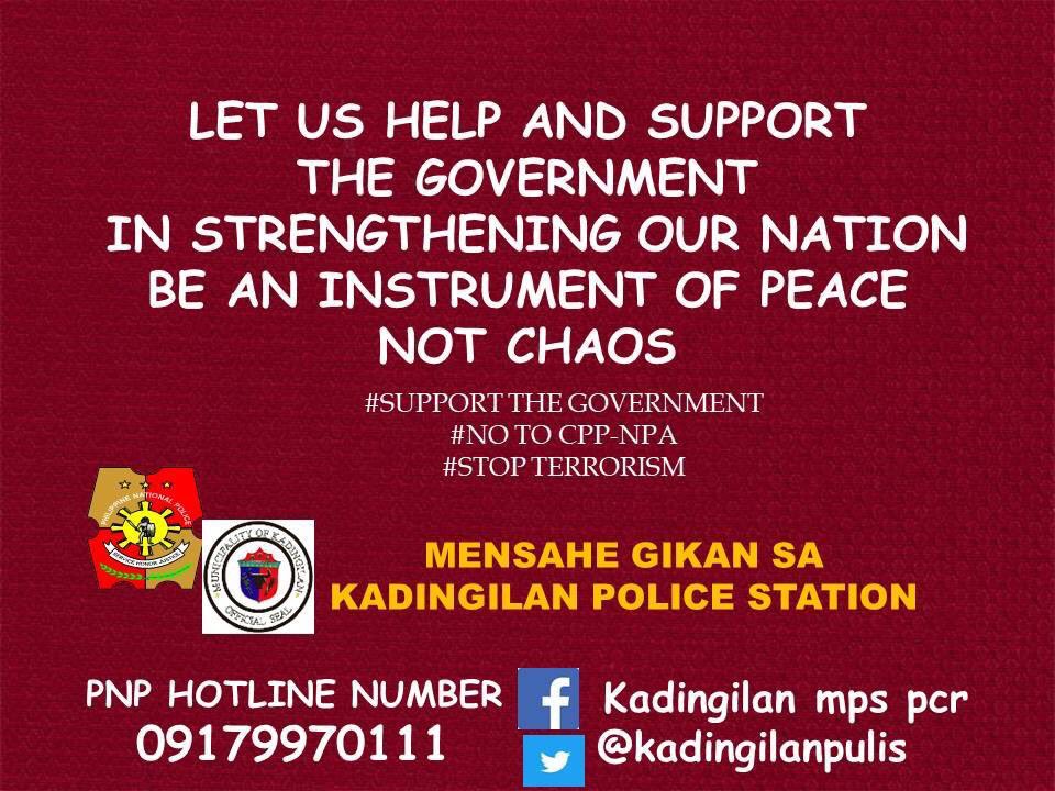 kadingilanpulis's tweet photo. PATWMN Shella Grace Baquiler, Asst. PCR PNCO under the supervision of P/CAPT MERLIN MAGUSIB MACAWILI, ACOP  of Kadingilan MPS distributed leaflets regarding campaign against terrorism @BUKPPO_PCR https://t.co/IX3ptOflwX