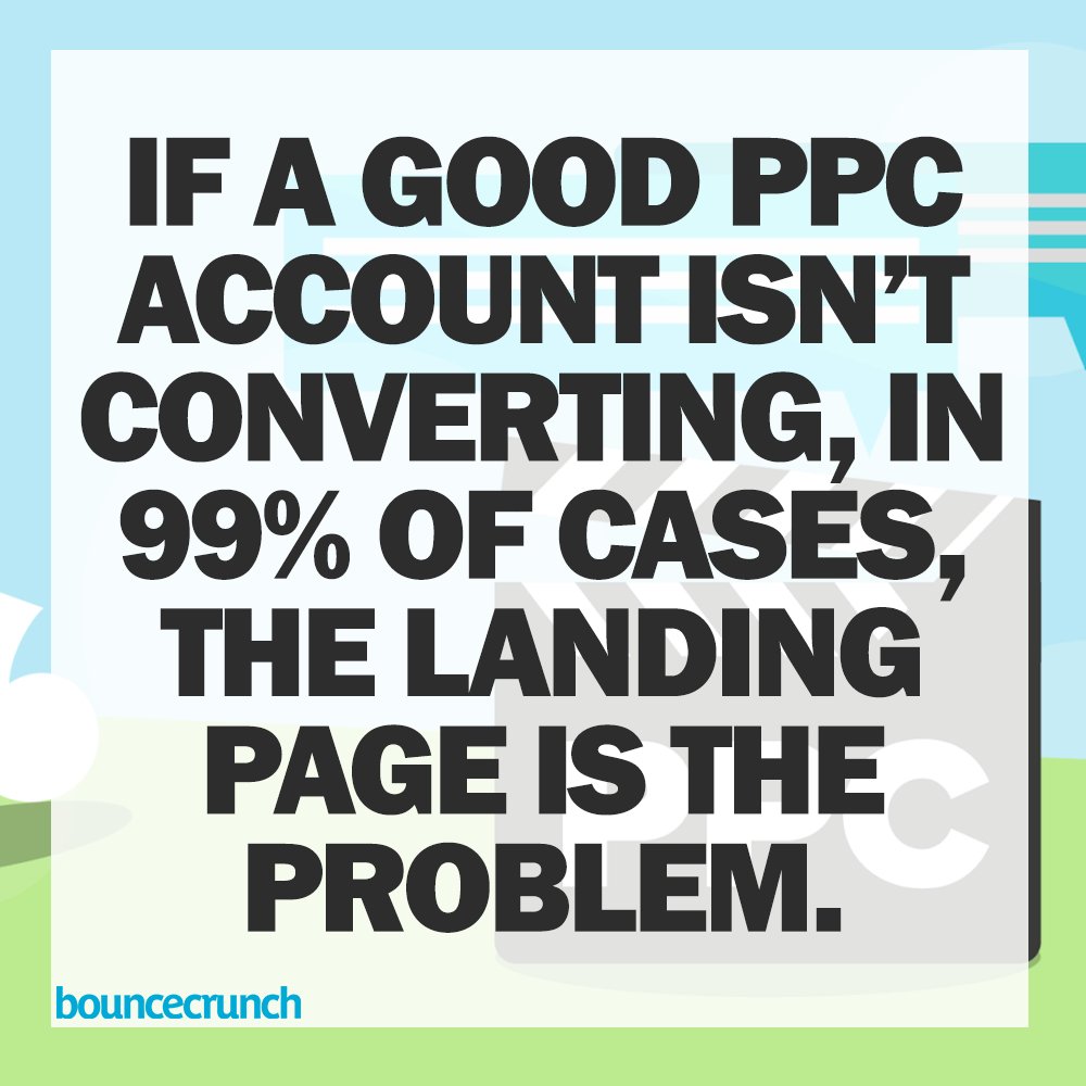 bouncecrunch's tweet photo. If your PPC campaign is converting badly but you're sure you are running it well then the likelihood is, your landing page is the culprit. Often overlooked and left to become stagnant you should always be checking and optimising your pages. 🧐 https://t.co/vjane5XWUa