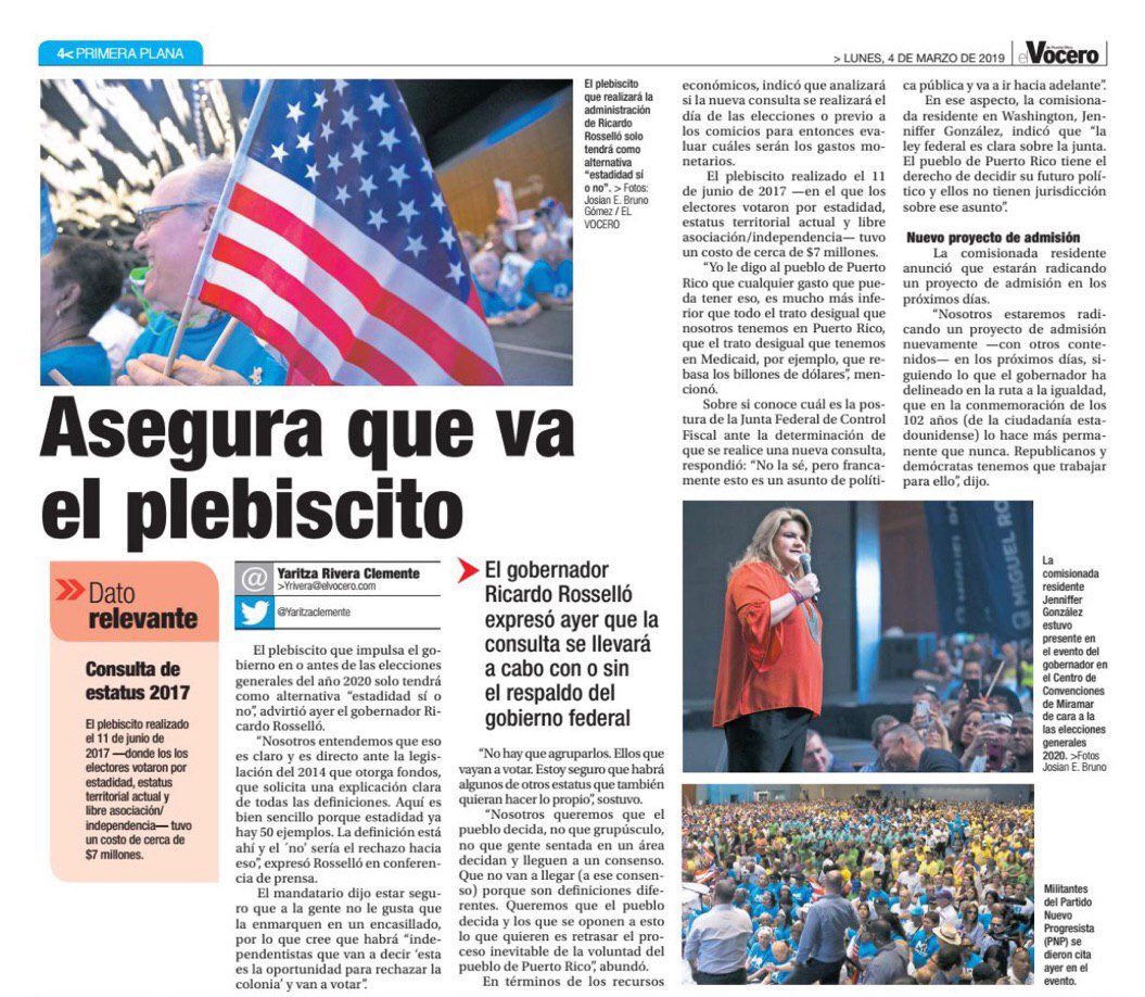 Jenniffer's tweet photo. Radicaremos un proyecto de admisión nuevamente con otros contenidos, siguiendo lo que el gobernador ha delineado en la ruta a la igualdad, que en la conmemoración de los 102 años de ciudadanía americana lo hace más pertinente que nunca. https://t.co/eMrgU7qoX1
