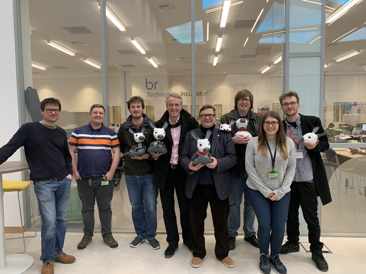 CqRMiRo's tweet image. Curious about the team behind the birth of MiRo-E? Meet some of them here. Can you spot the professor? The developer? The one behind the hardware? The leading product designer? The technician? #miroteam #mirorobot #codingforgirls #edtech #robotics #robots #biomimeticrobots