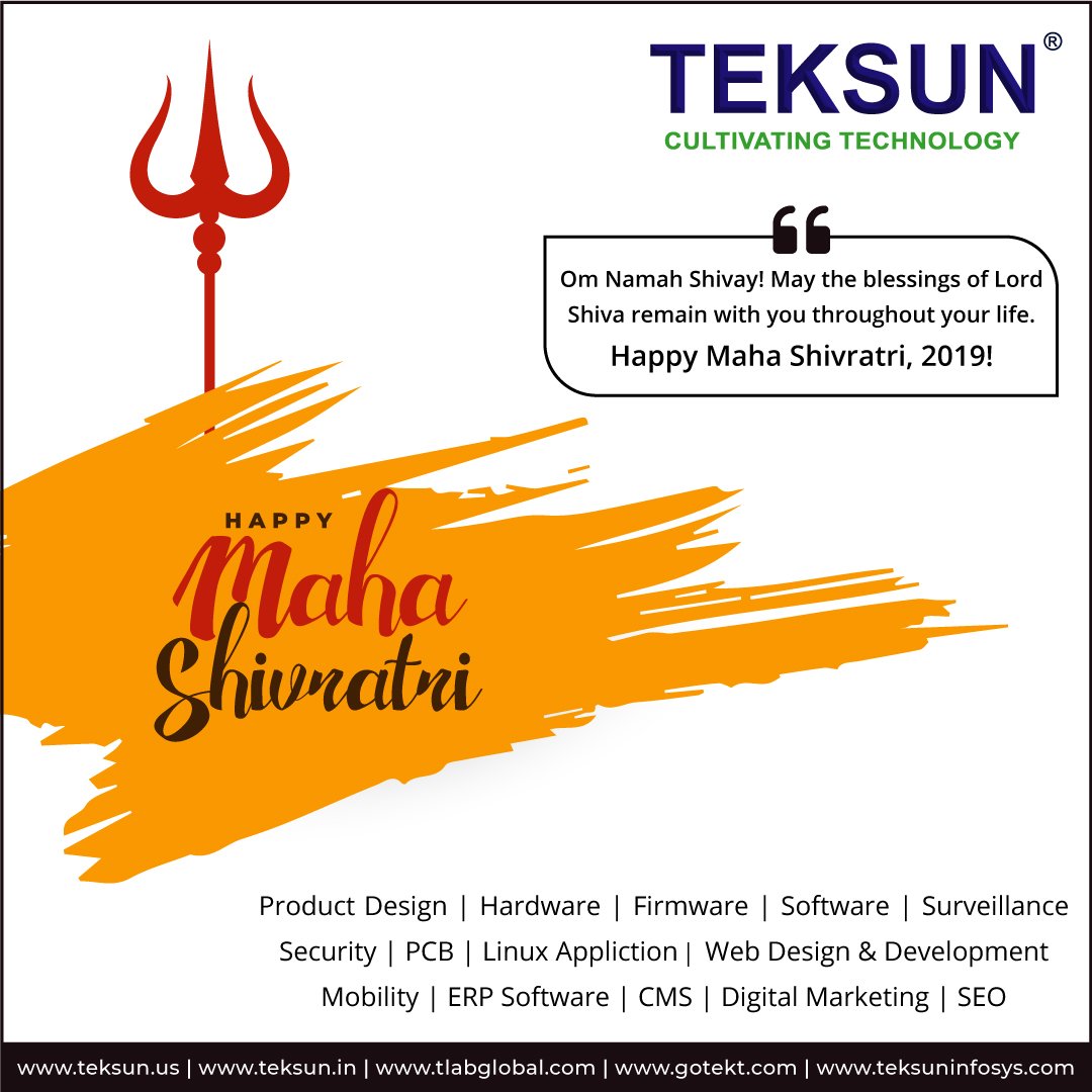 TeksunInc's tweet photo. Om Namah Shivaya may the blessing of lord shiva remain with you throughout your life.
#Om #Namah #shivaya #mahasivratri #happy #lord #shiva #teksun #teksunmicrosys #teksuninfosys #tekt #tlab #tlabglobal #semiconductor #consumer #embedded #hardware https://t.co/S5KkyYDsCW