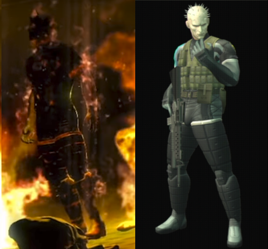 兵隊 海外の掲示板を見ていたらmpoの関連記事にmpoのスニーキングスーツの新川さんイラストが載っていた画像がありました 気になったのがメモ書きの部分にmpoのスーツはmgs3の ヴォルギン大佐が着るスーツのデザインも取り入れてあると 実際下半身の