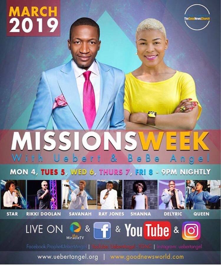 PastorEvans01's tweet photo. It is here!! The time we have been waiting for is upon us. Be found in this act of worship. MISSIONS WEEK with @beverlyuangel @uebertangel #love #faith #missionsweek #uebertangel #bebeangel https://t.co/0P8OSqNdaj