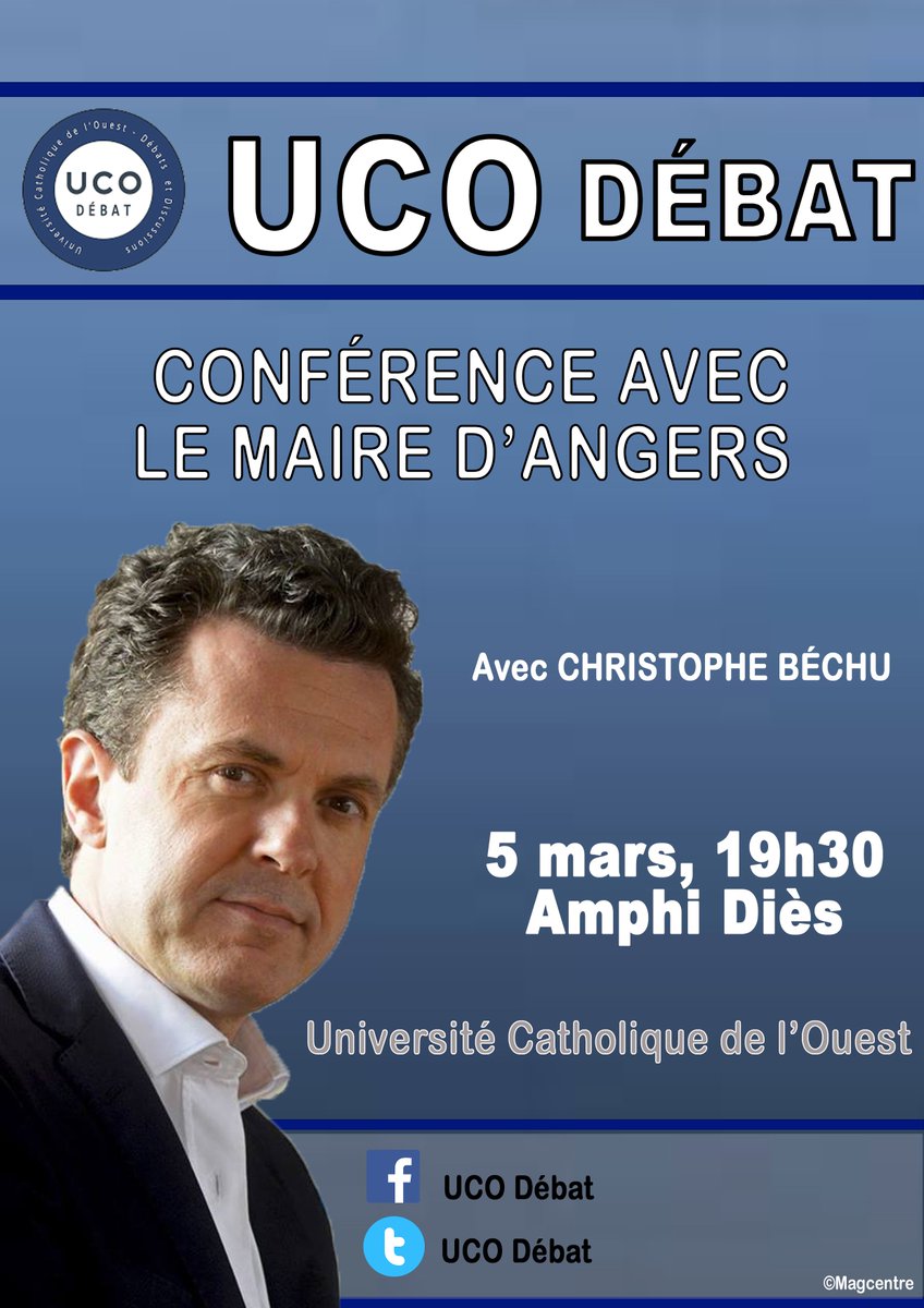 Ucodebat's tweet image. ⚠️ J-1 ⚠️

On te retrouve demain à l’Université Catholique de l’Ouest !

N’oublies pas les infos clés : rendez-vous demain à 19h30 en amphi Diès pour la rencontre avec Mr Béchu, le maire d’Angers ! 

Bonne soirée et à demain 😉