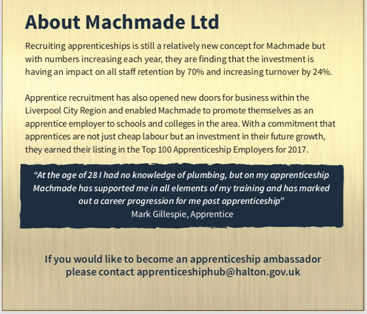 MachmadeLtd's tweet photo. It’s National Apprenticeship Week 2019, to celebrate the impact apprenticeships have on individuals, employers and communities, here is Mark’s apprenticeship story 🔧👷🏻♂️😊 #NationalApprenticeshipWeek #Apprenticeships #Apprentice #machmade #dyno #liverpool #merseyside https://t.co/8a9kJv2Xtq