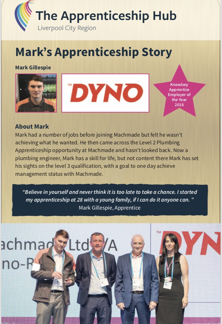 MachmadeLtd's tweet photo. It’s National Apprenticeship Week 2019, to celebrate the impact apprenticeships have on individuals, employers and communities, here is Mark’s apprenticeship story 🔧👷🏻♂️😊 #NationalApprenticeshipWeek #Apprenticeships #Apprentice #machmade #dyno #liverpool #merseyside https://t.co/8a9kJv2Xtq