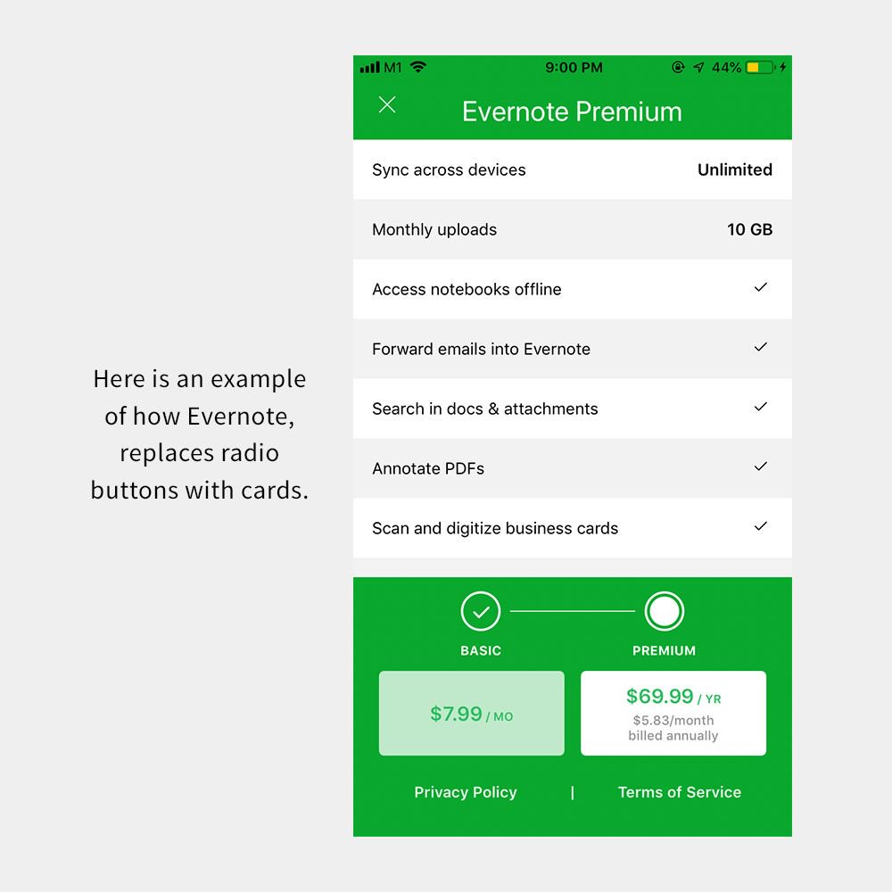 supplyuico's tweet photo. An example of how you can present radio buttons instead of the traditional list style. Selectable cards are also great for mobile and accessibility. However, do note that not all radio buttons can be redesigned into cards.

#ui #ux #uiux #uidesign #uxdesign https://t.co/SoKipy64fk