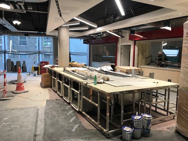 Further progress shots from <a href="/keith_candc/">Keith Hartharn</a> as counters go in on this site in Dublin. Carefully measure to suit the hoist and brought in on timed deliveries from Liverpool to Dublin ready for tight delivery slots on site.